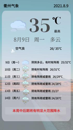 衢州天气预警(衢州天气预警最新消息查询)